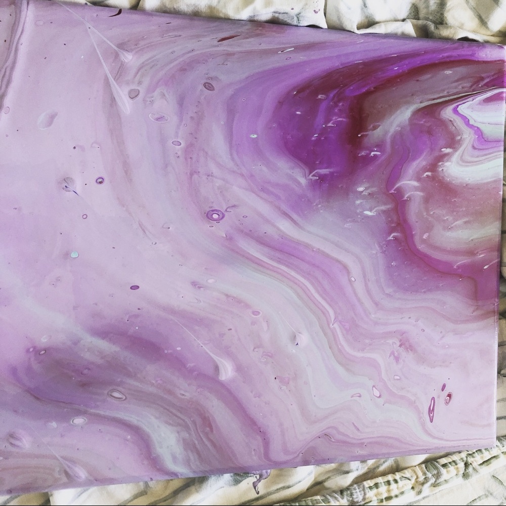 Pink marble painting